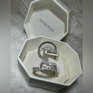 Swarovski Silver and Crystal Hoop Earrings